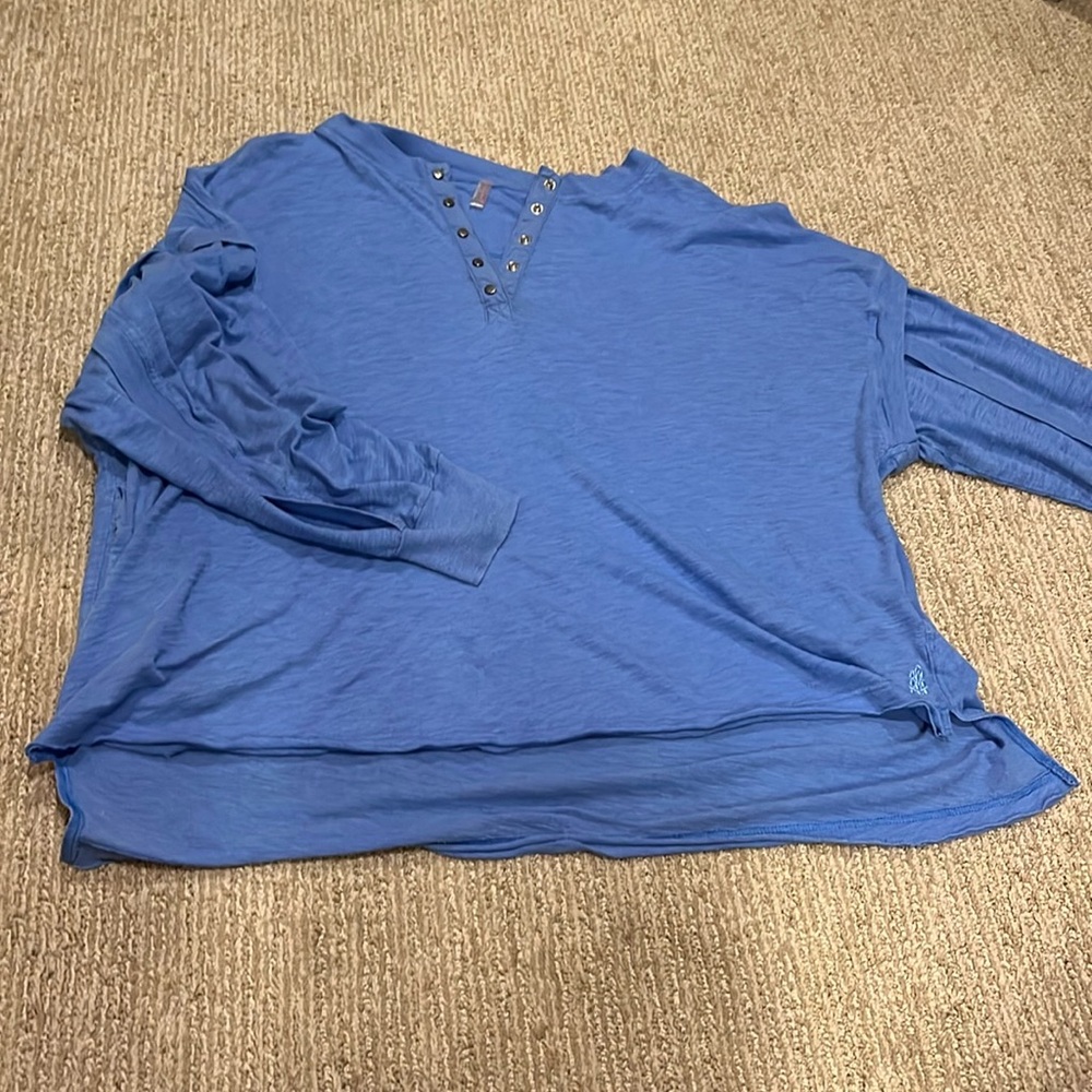 Free people henley shirt cornflower blue size small